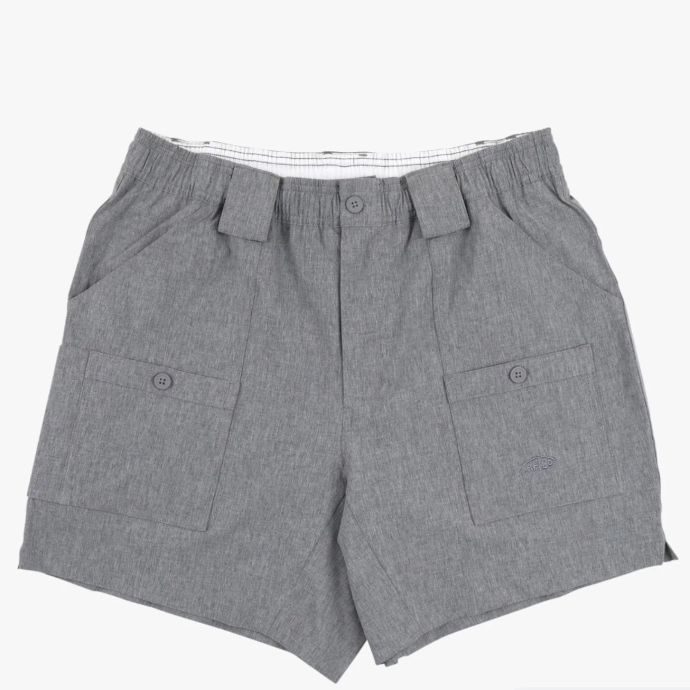 AFTCO The Original Fishing Short Stretch Charcoal Heather Grey Shorts 28”